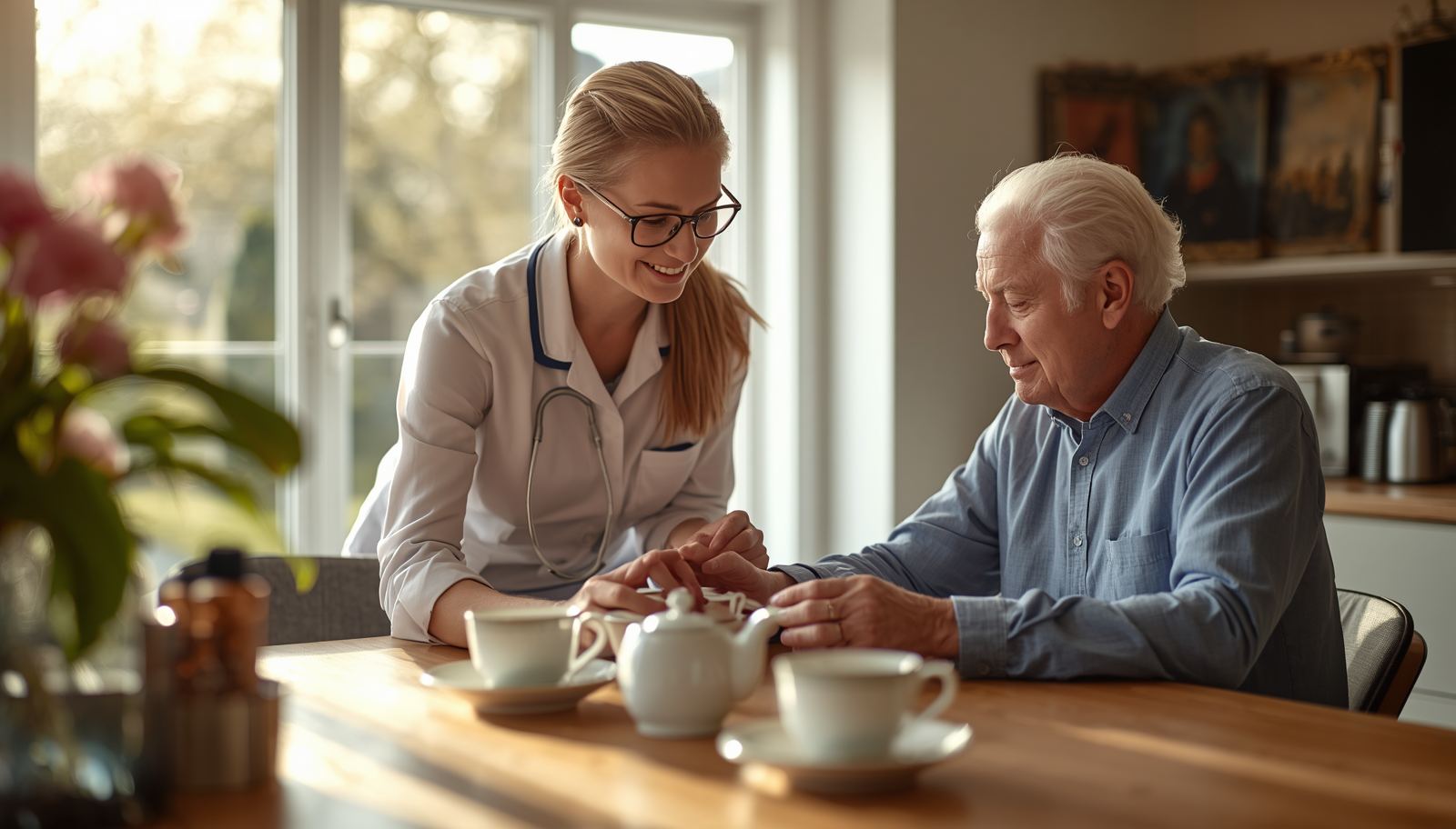 Aquarius Home Care carer supporting a client in Camden
